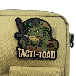Parche luminoso de gancho y bucle de PVC de sapo, insignia moral al aire libre, insignias tácticas, parches de accesorios de ropa