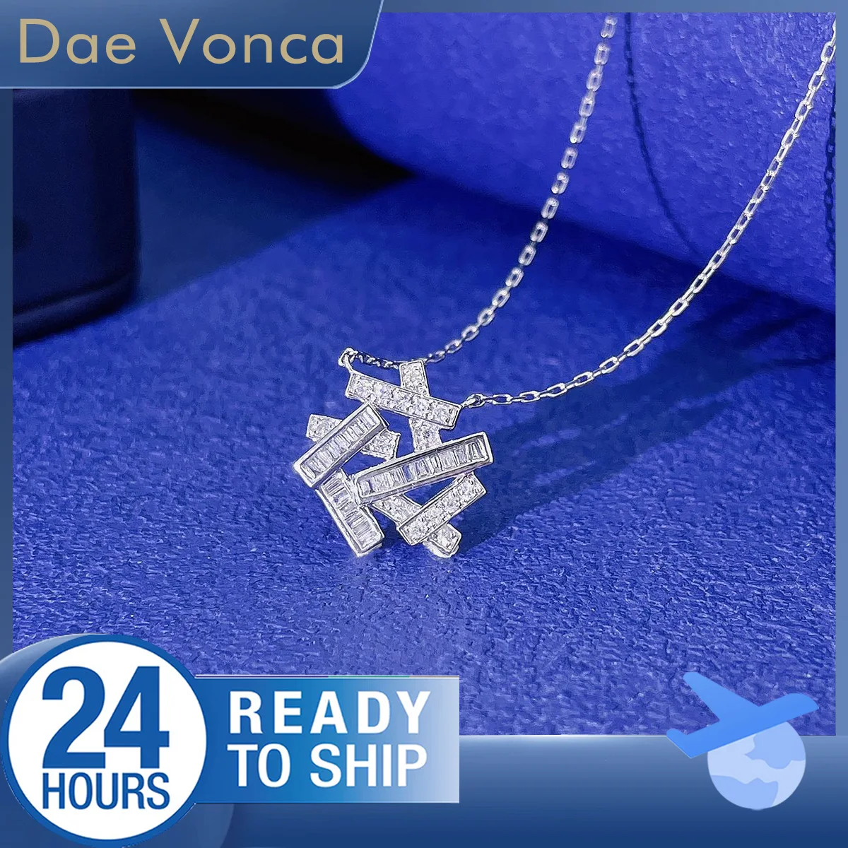 

Асимметричное переплетающееся ожерелье с натуральными бриллиантами огранки «бакет», белое золото 18 карат, всего 0,22 карата, ожерелье с подвеской из натурального бриллианта