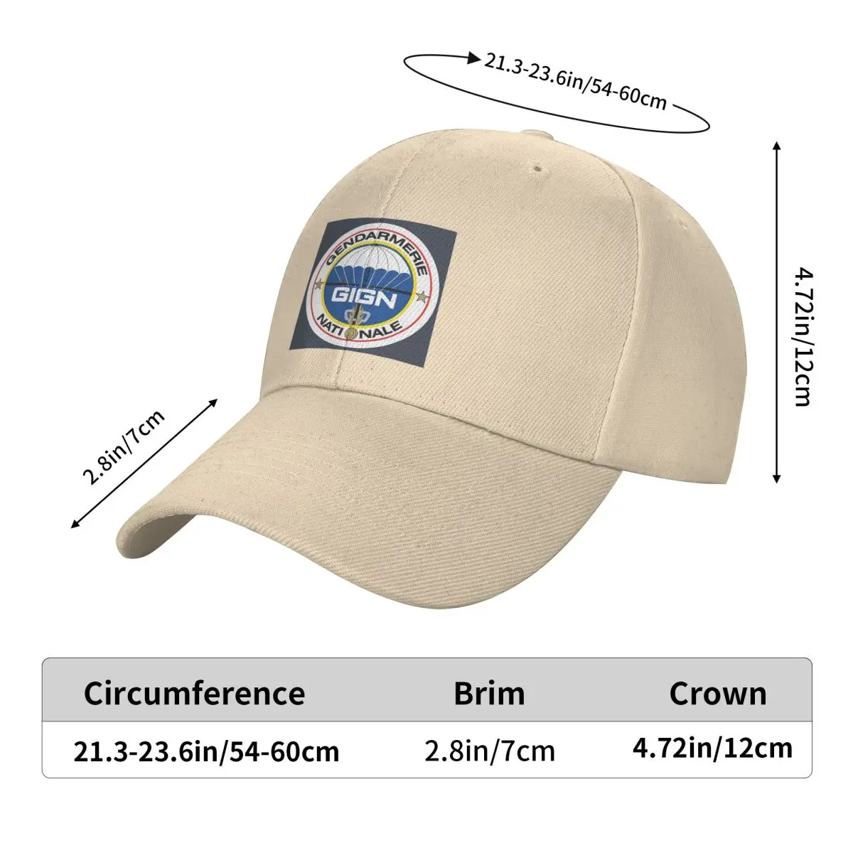 National Gendarmerie Intervention Group - GIGN (France) Cap Fashion Casual Baseball Caps Adjustable Hat   Unisex Baseball Hats