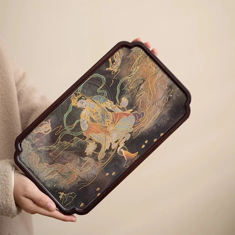 

Heavy Bamboo Dry Bubble Tray Solid Wood Tea Tray Office Log Mat Cup Holder Japanese Style Kung Fu Tea Set Tray Pot Bearing