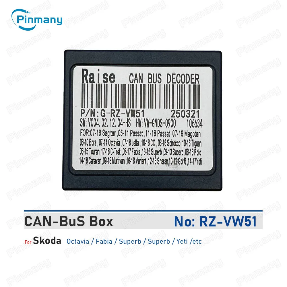 Car Radio Raise CAN Bus Decoder Android Head Unit CANBUS Adapter RZ-VW51 for Skoda Octavia Fabia Superb Yeti