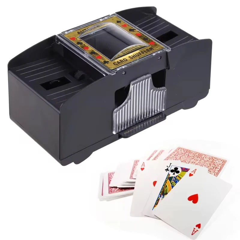 Automatic Poker Card Shuffler Board Games Battery Operated Playing Cards for Shuffle 2 Deck Automatic Hand Crank Home Card Games