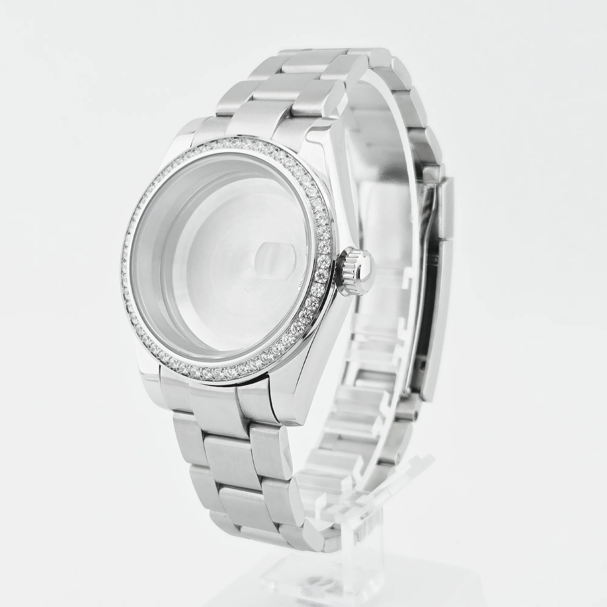 NEITON Diamond NH35 Case Strap 36MM/39MM Polish Watchcase Sapphire Glass 10bar for Datejust NH36 Movement Watch Accessories Part image 5