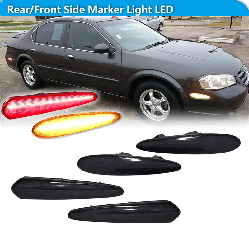 For Nissan Maxima 2000 2001 2002 2003 Car LED Front/Rear Bumper Side Marker Turn Signal Lights Parking Lights Fender Flare Lamp