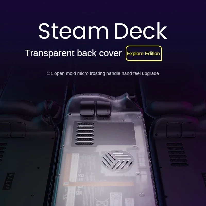 Jsaux Steam Deck Transparent Cases Customized Steam Deck Oled/LCD Modified Transparent Perforated Heat-Dissipation Back Plate