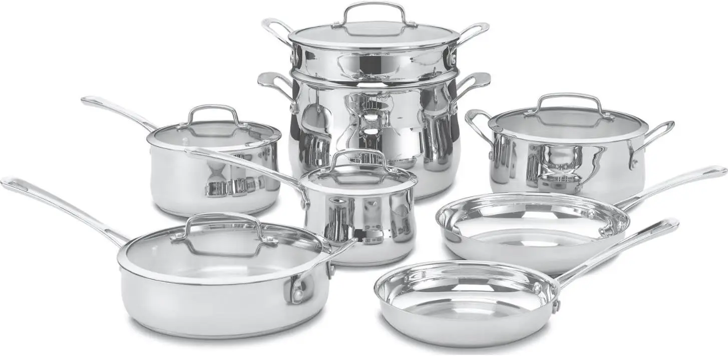 

Contour Stainless 13-Piece Cookware Set,Silver