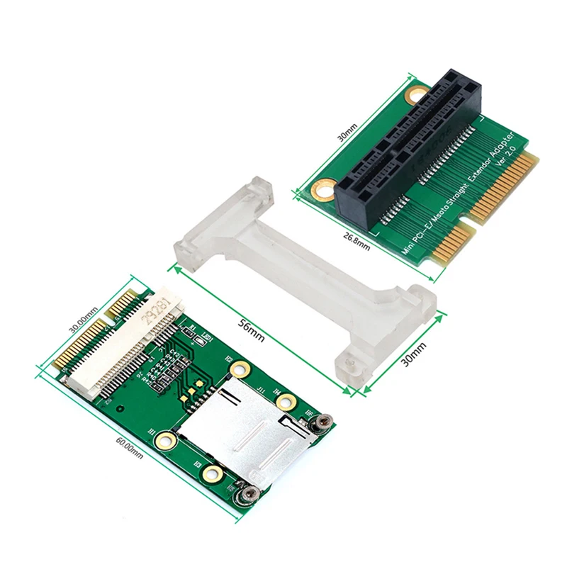 

Mini PCI-E Adapter with SIM Card Slot(Vertical installation) for 3G/4G ,WWAN LTE ,GPS card