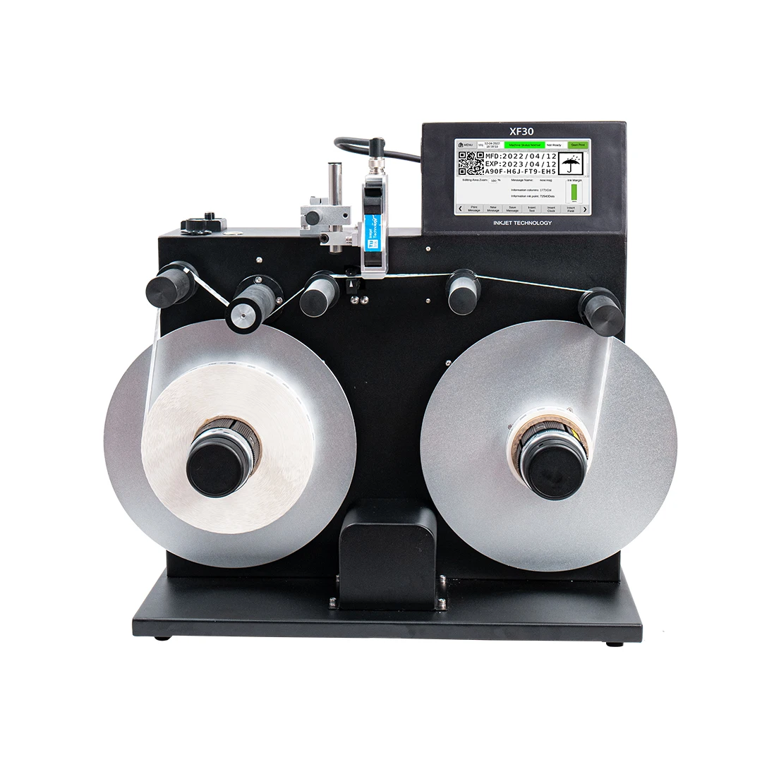 Top-Selling DOCOD OEM/ODM XF30-1 Automatic Label Printer Marking and Rewinding Equipment High Speed Roll Rewinder Machine