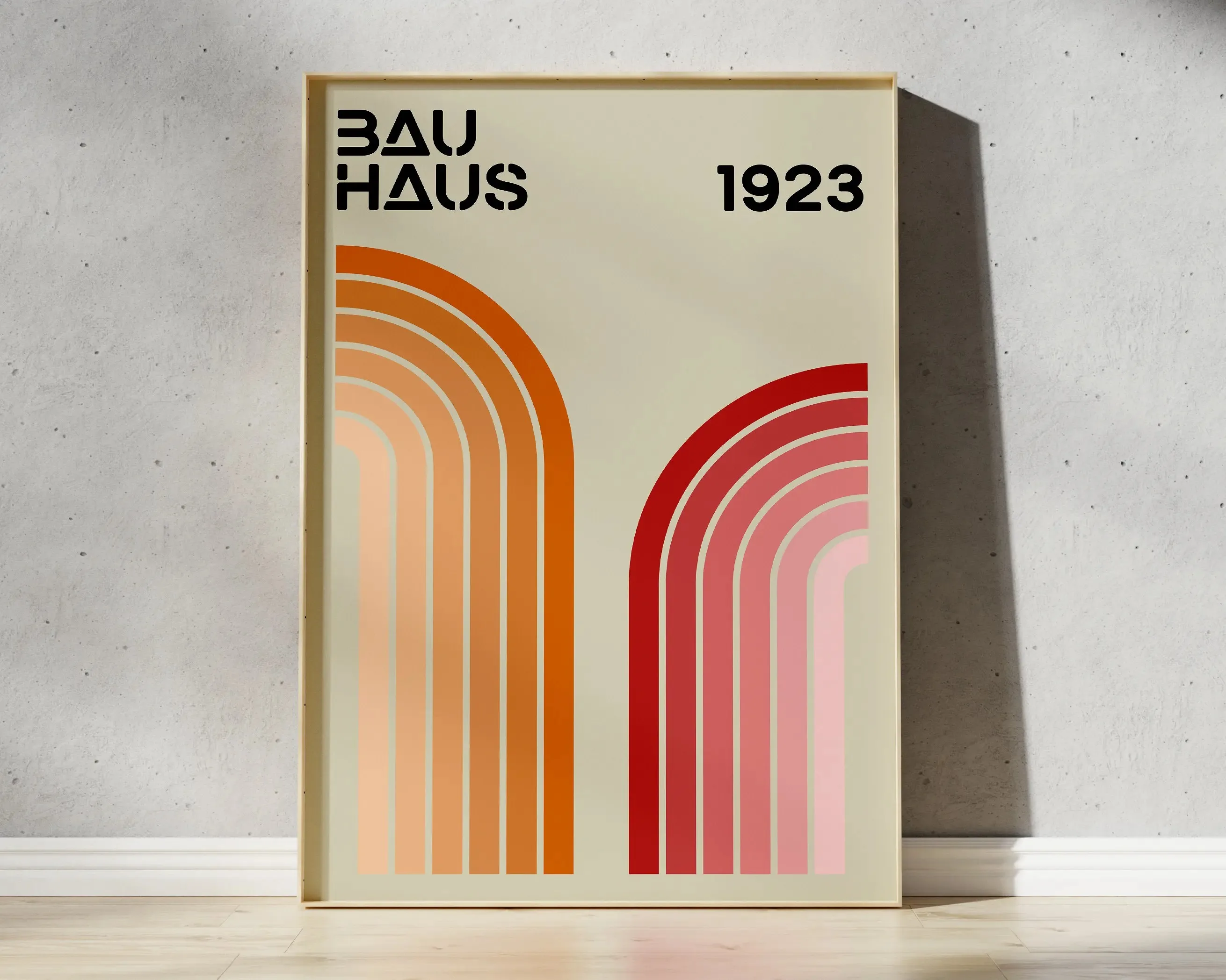 Mid Century Bauhaus Poster Geometric Wall Art Canvas Prints Living Room Bedroom Bright Colourful Artwork For Home Decor