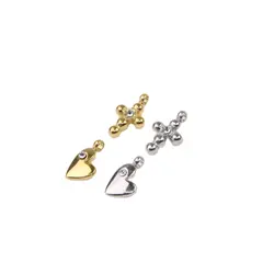 5pcs Wholesale Stainless Steel High Quality Mini Cross Fashion Jewelry Charms Girl Women's Antiallergic Pendant DIY Necklace