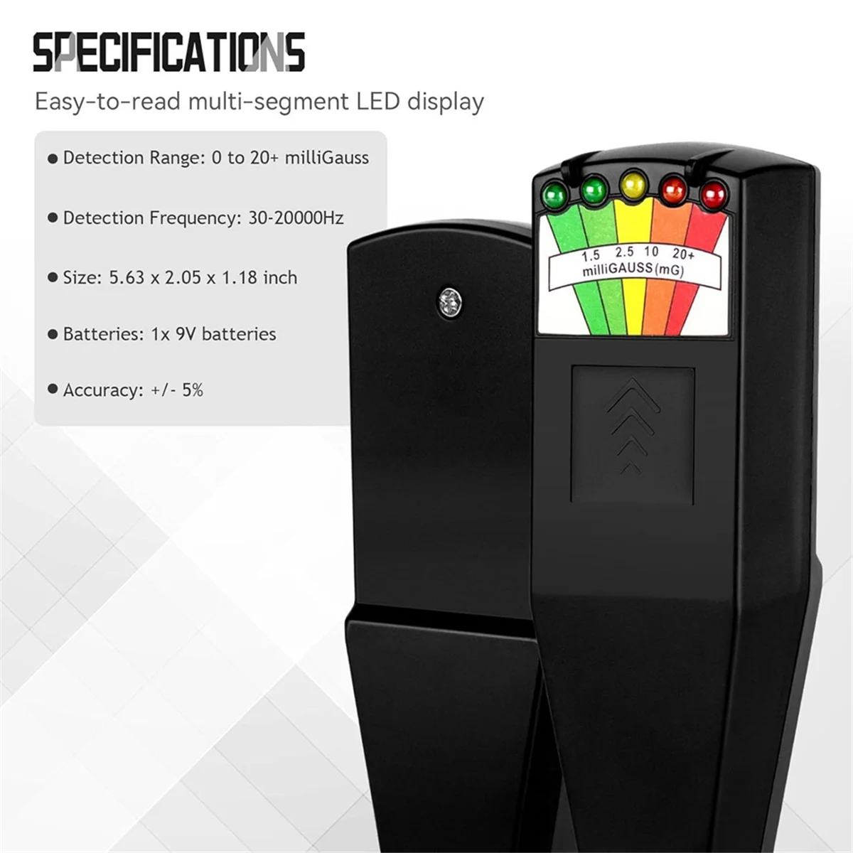اختبار إشعاع المجال الكهرومغناطيسي صيد الأشباح كاشف المعدات خوارق 5 LED غاوس EMF متر أ