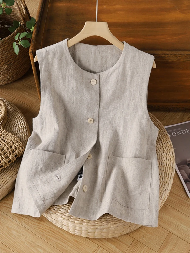 

Летняя тонкая хлопково-льняная майка, женская гонконгская рубашка в стиле ретро, льняная майка на бретелях, верхняя одежда