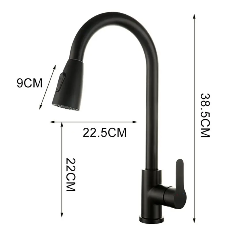 ABFI قسط الدورية تلسكوبي صنبور الفولاذ المقاوم للصدأ المطبخ بالوعة الحمام حوض الحنفية مع سهلة التركيب