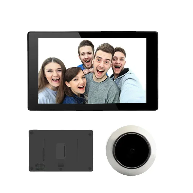 Câmera de vídeo porta peephole, visualizador de campainha com monitor LCD, visão noturna, campainha visual, segurança doméstica