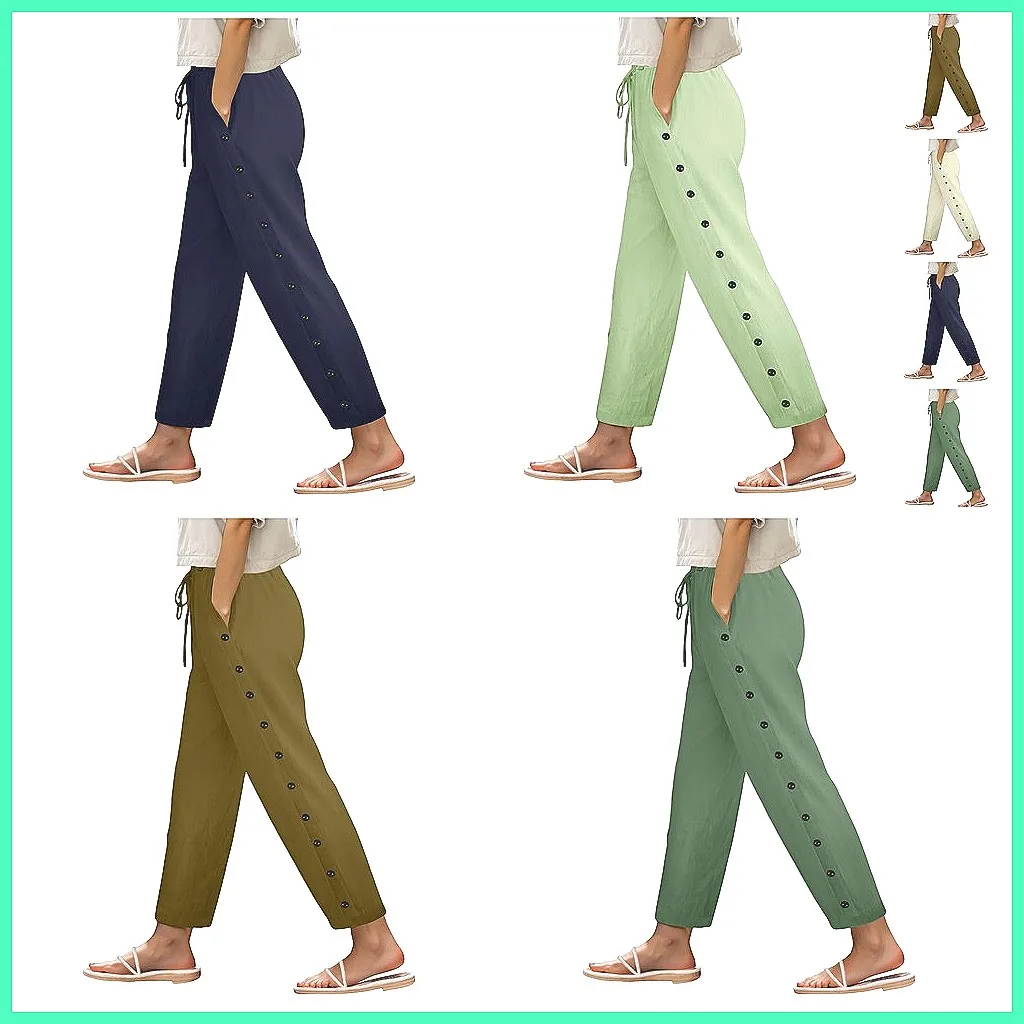 

Женские льняные брюки-палаццо с высокой талией, широкие, в стиле бохо, для пляжа, летнего отдыха и путешествий