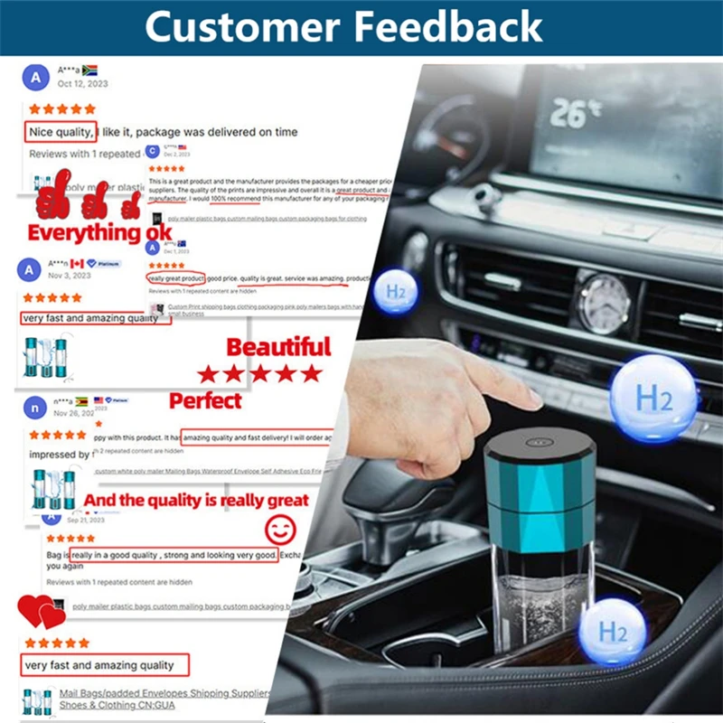 زجاجة مولد مياه الهيدروجين SPE PEM تكنولوجيا التحليل الكهربائي صانع المؤين H2 جهاز استنشاق مع أنبوب استنشاق الأنف