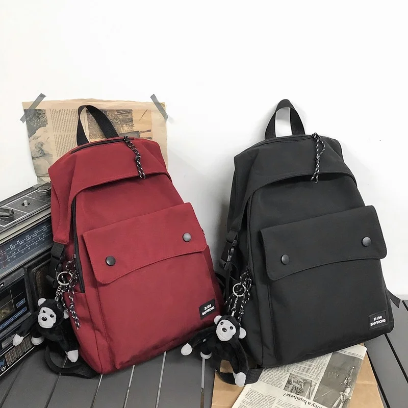 

female Korean Schoolbag Ulzzang large capacity shoulder bag college students simple fashion ins backpack male