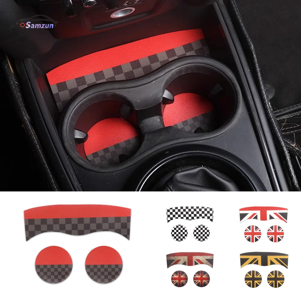 For MINI Cooper One JCW S F54 F60 Clubman Countryman Leather Material Cup Pad Soft Non-slip Mat Cushion Styling Car Accessories