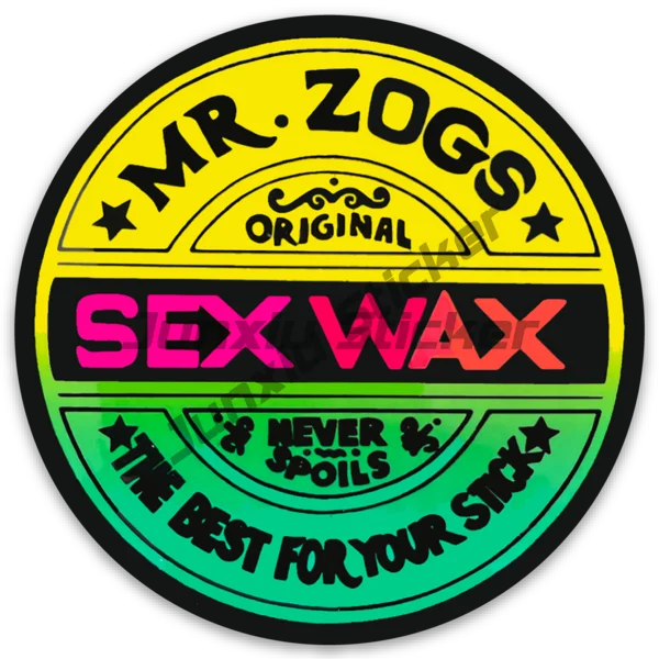 Circular Vinyl Sticker MR Zogs Sex Wax THE BEST FOR YOUR STICK Surfing Snowboarding Laptop Car Decal Surf Decor