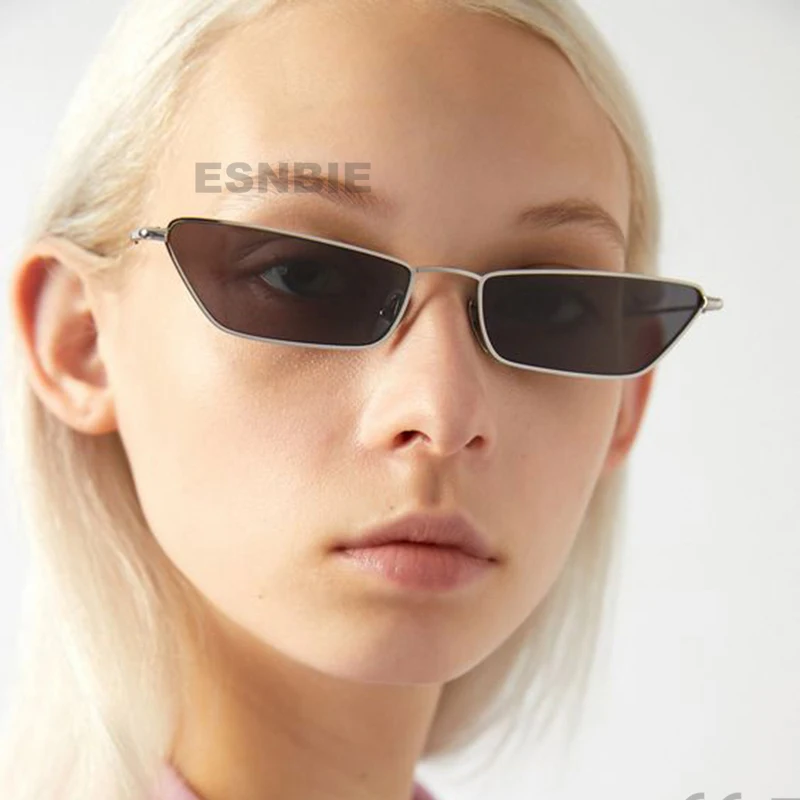 New Nickel-Free Metal Cat Eye Shape Sun Glasses For Women Small Lens Cool Summer 2023 Men'S Sunglasses Oculos De Sol Feminino