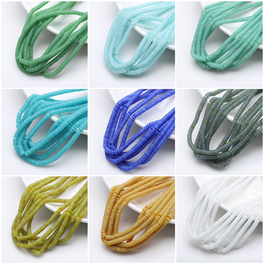 160 unids/lote 3x6mm cuentas espaciadoras redondas planas de cristal artesanía proveedor de joyería DIY hacer pulsera hecha a mano accesorios para