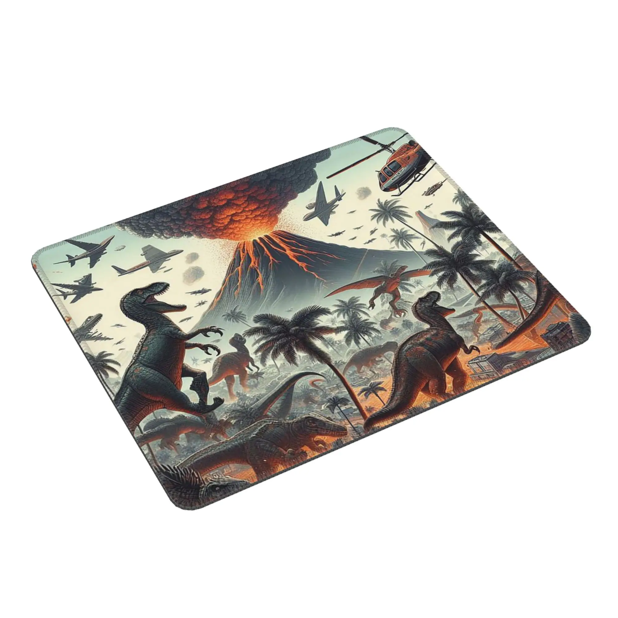 Dinosaur Volcano Outbreak Graffiti Mouse Pad Computer Keyboard Mouse Mat Gamer PC Laptop Desk Mat Office Table Mats