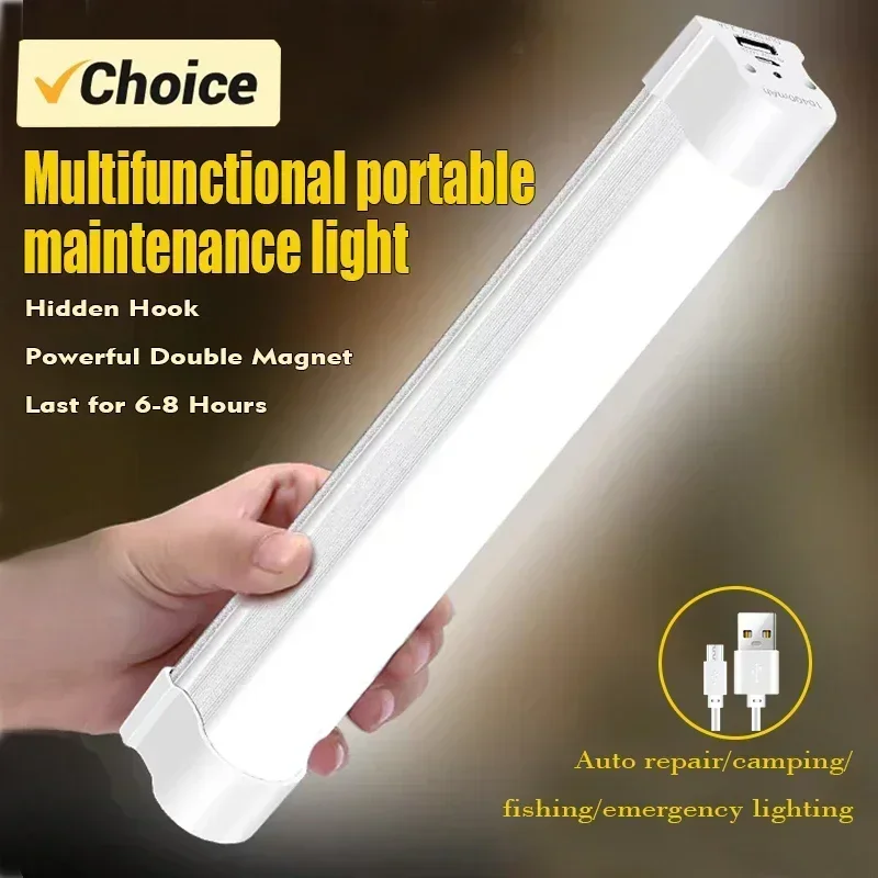 Luz LED portátil, luz nocturna recargable por USB, doble magnético, 3 modos, luz multifunción para armarios de cocina, reparación de Camping