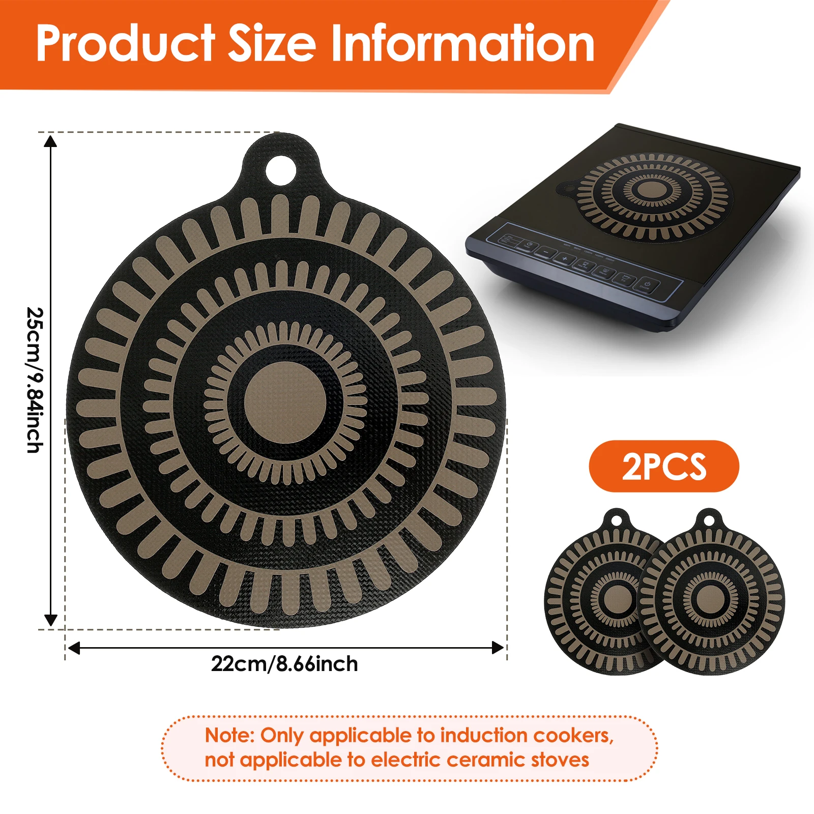 4/2Pcs Induction Cooktop Mat Cooktop Scratch Protector for Induction Stove Silicone Nonslip Pad for Air Fryer Liners Protectmat