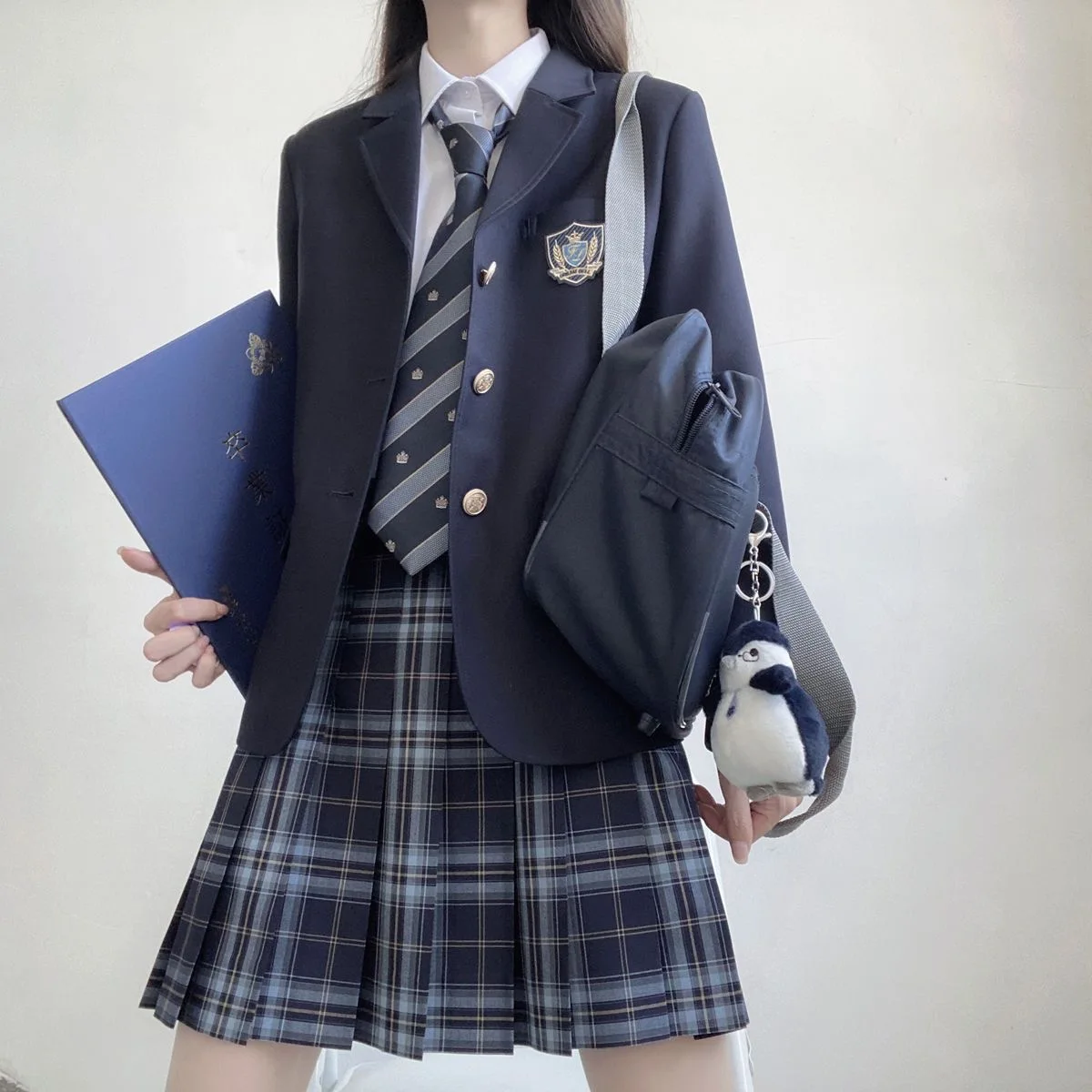 Tuta da scuola giacca da donna a tre bottoni Jk uniforme uniforme Western giacca Casual stile College britannico