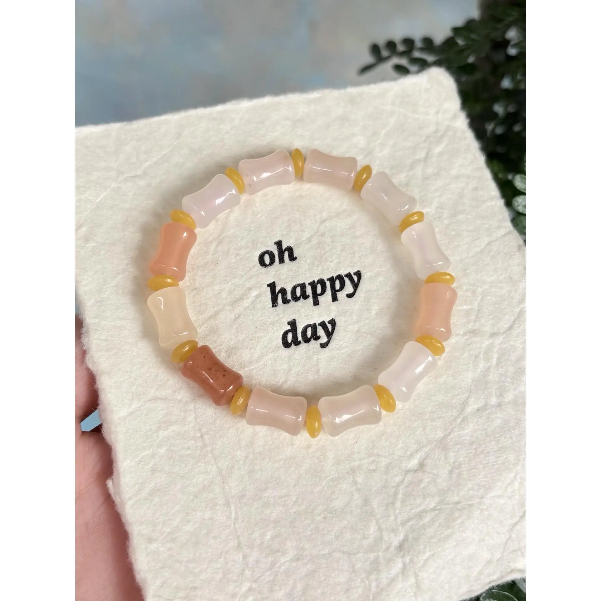 Stone Beaded Bracelet Handmade Elastic Stretch Jewelry for Women Synthetic Crystal Stackable Fashion Bracelet Daily Wear&Gift