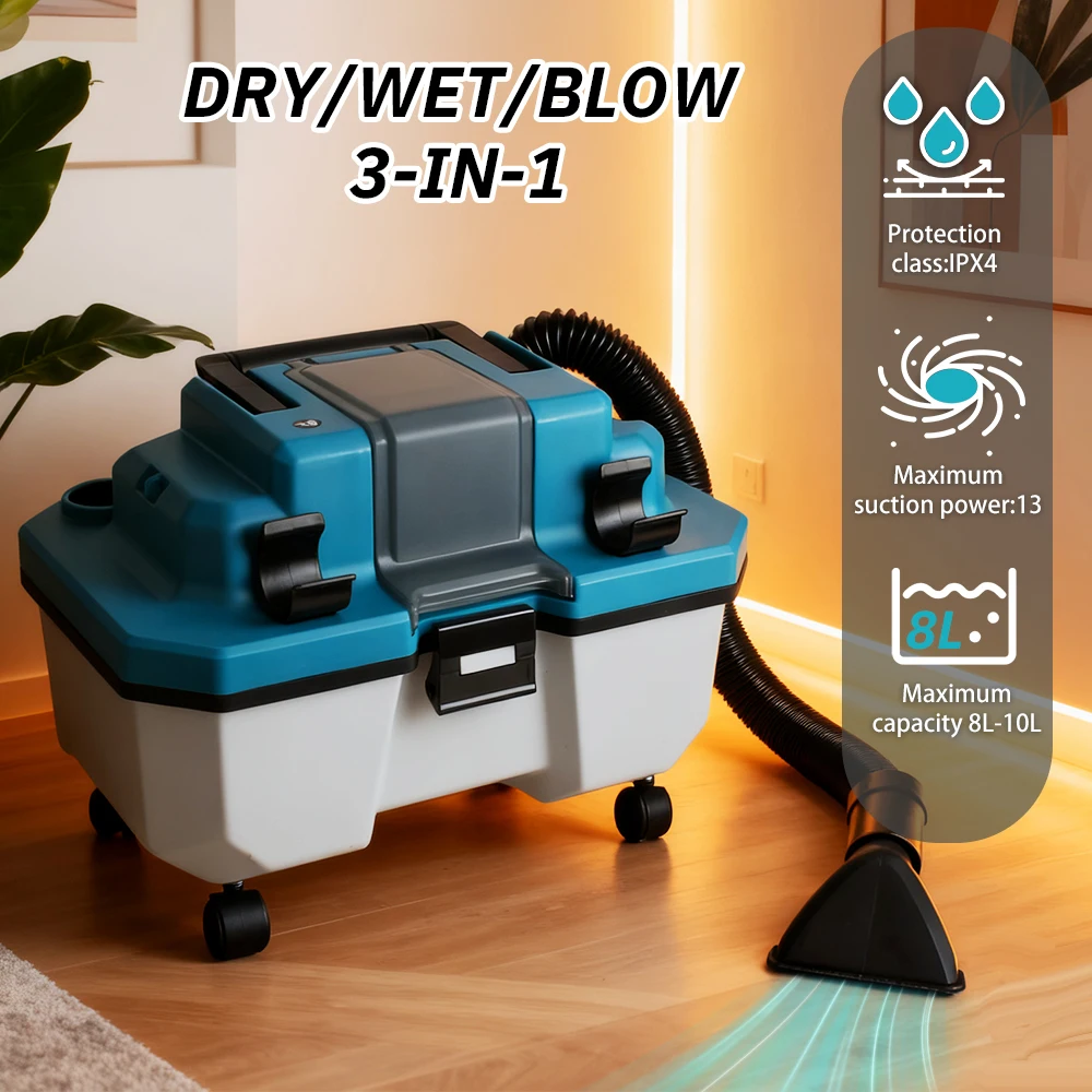 

Portable Brushless Vacuum Cleaner Household Cordless Wet&Dry Vacuum Cleaner 18V Lithium Battery Dust Extractor for Makita