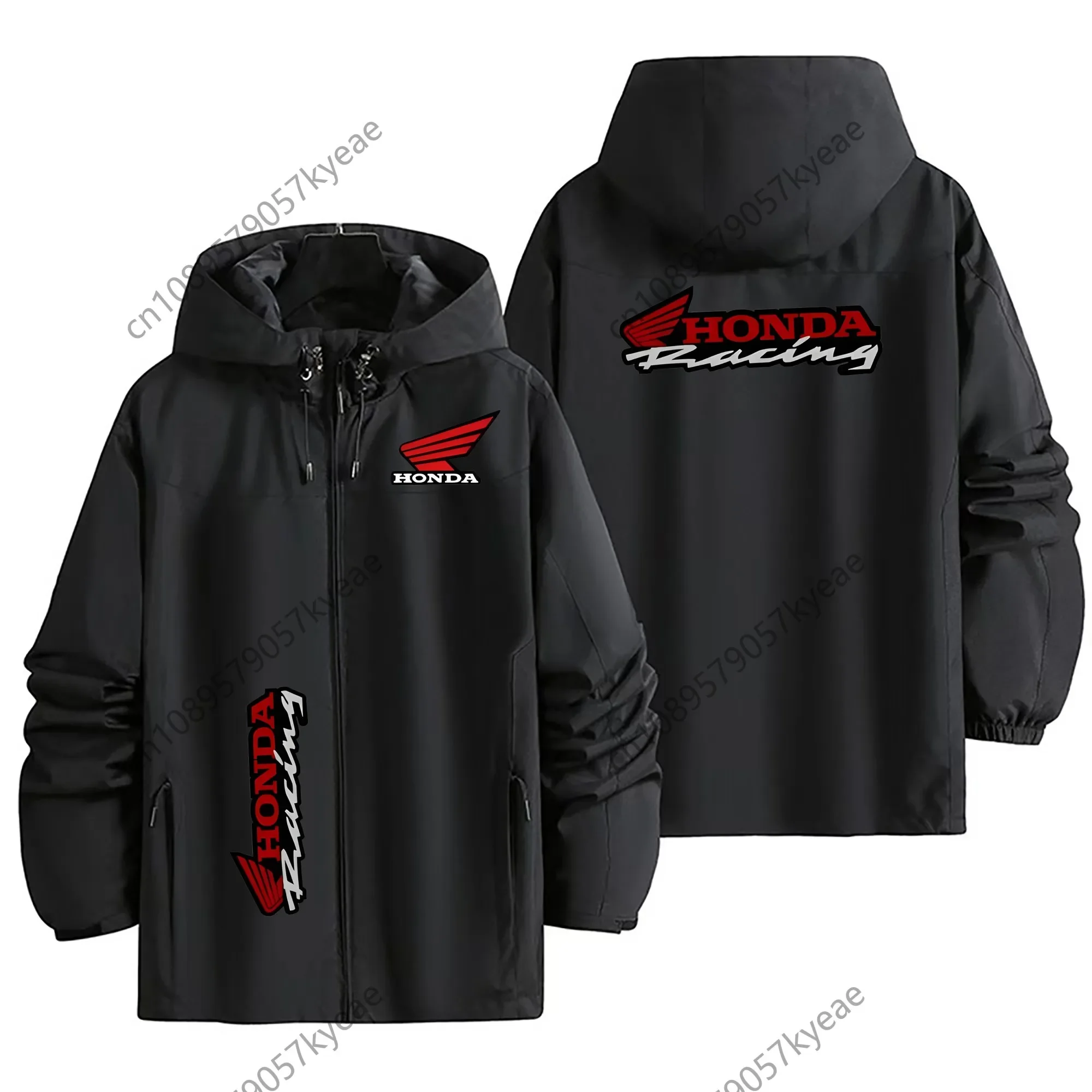

2025 Autumn and Winter Fashion All-match Jacket Thick Windbreaker Hoodie Men's Honda Racing Print Thin Sweater Jacket