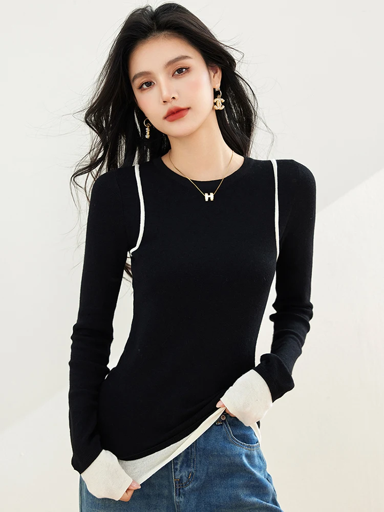 Women Clothing Fashion Elegant O-Neck Pullover Sweater Autumn Winter New Simplicity Temperament Knitted Tops