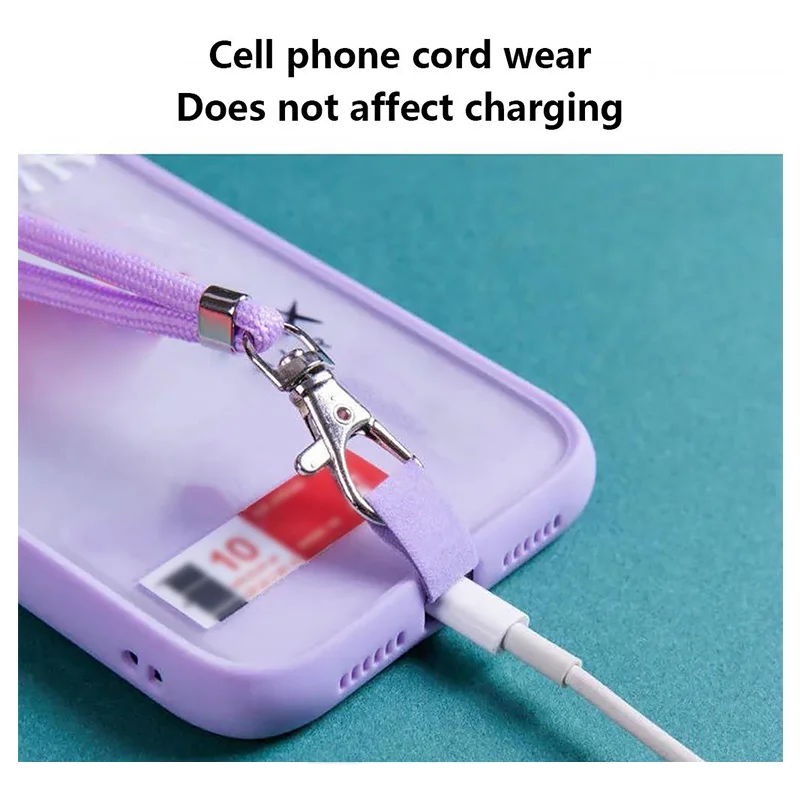 Universal Adjustable Phone Lanyard Anti-lost Lanyard Strap Detachable Colorful Neck Cord Phone Safety Tether Keychain Chain Rope - náhled 3