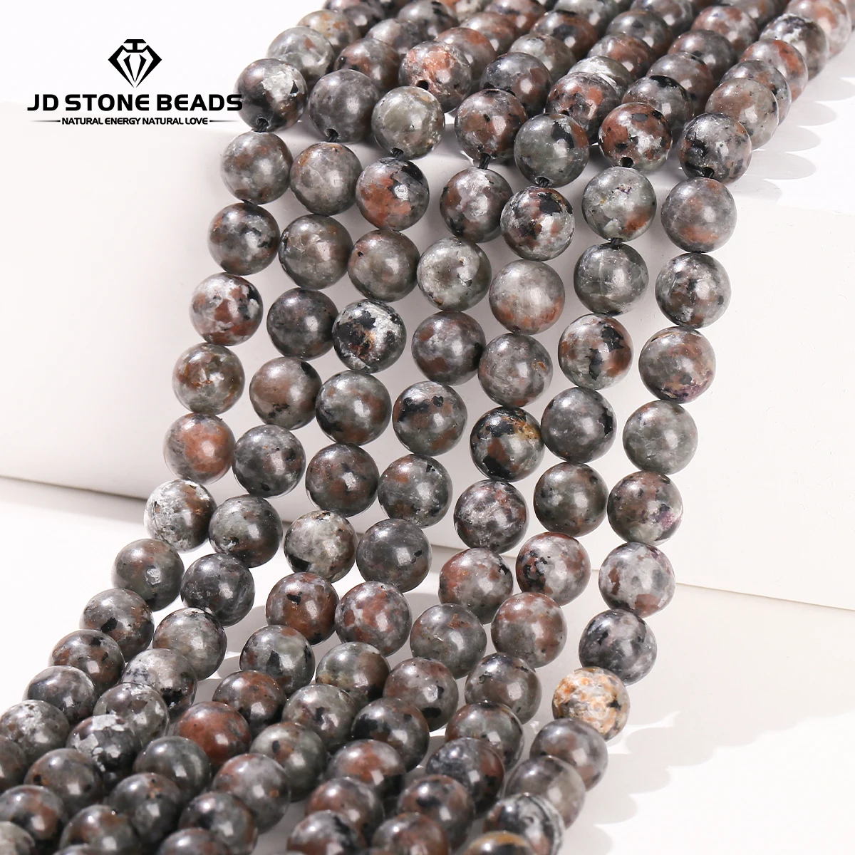 Natural Flame Stone Beads Yooperlite Fire Sodalite Round Loose Spacer Bead for Jewelry Making DIY Bracelet Necklace Accessory