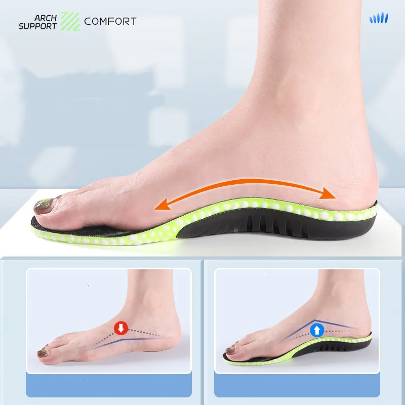 Corrective Insoles For Flat Feet Popcorn Arch Support Movement Shock Absorption Foot Eversion Leg Shape Insoles