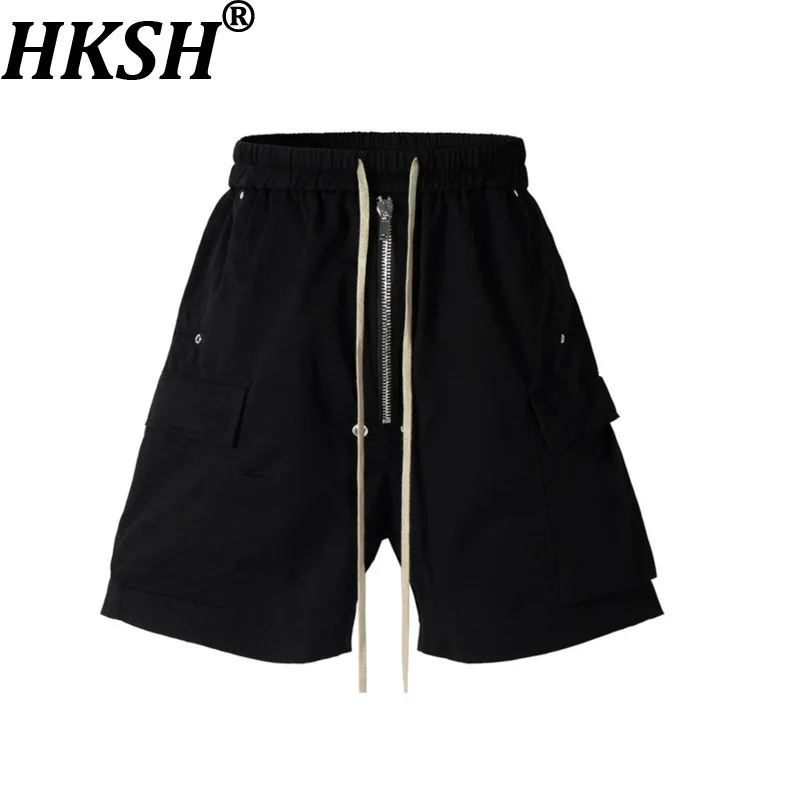 HKSH Summer New Men Tide High Street Darkwear Chic Capris Casual Shorts Multi-pocket Niche Wide Leg Half Lengh Pants Ins HK7027