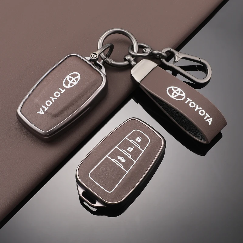 حافظة مفتاح السيارة عن بعد من البولي يوريثان غطاء شل فوب لتويوتا كورولا بريوس كامري CHR C-HR RAV4 ألتيس لاند كروزر برادو سلسلة مفاتيح بدون مفتاح #5
