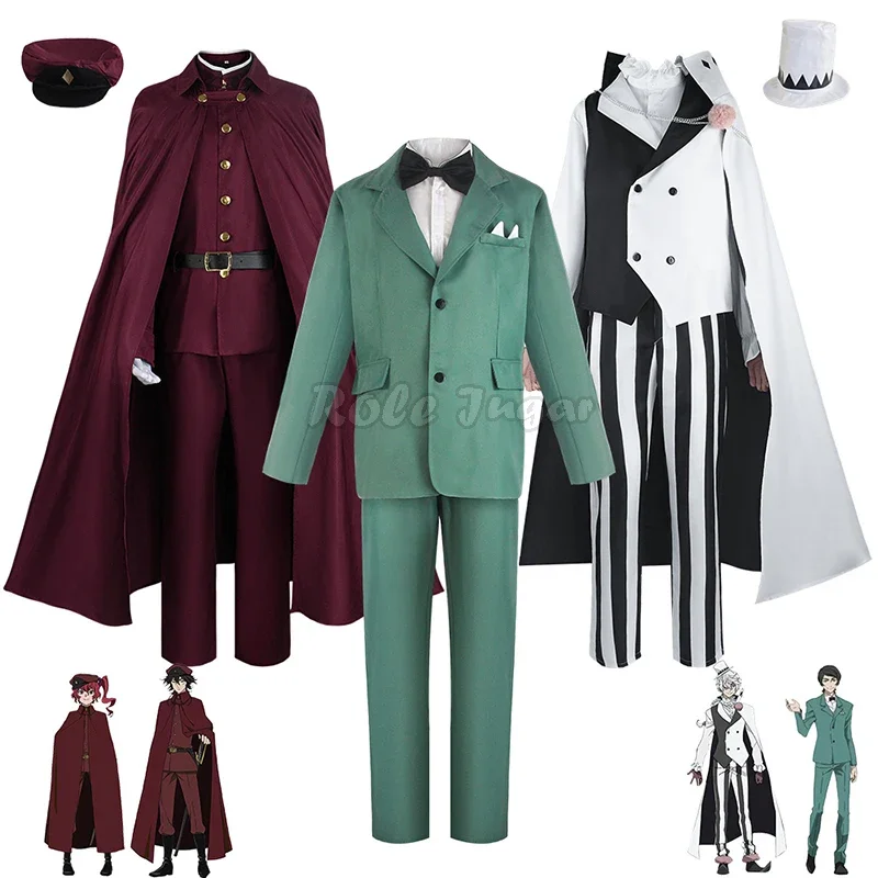 Nikolai Gogol cosplay costume hat wig Bungo Stray dogs cosplays hunting dogs team tetchou Suehiro Teruko Okura uniform full set