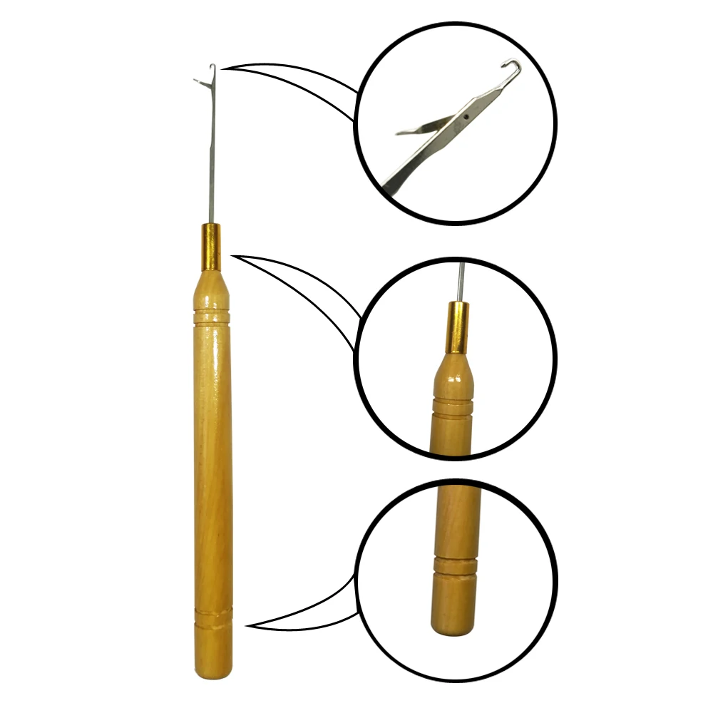 Hair Extensions Loop Micro Rings Links Beads Tool, Wire Pulling Hook