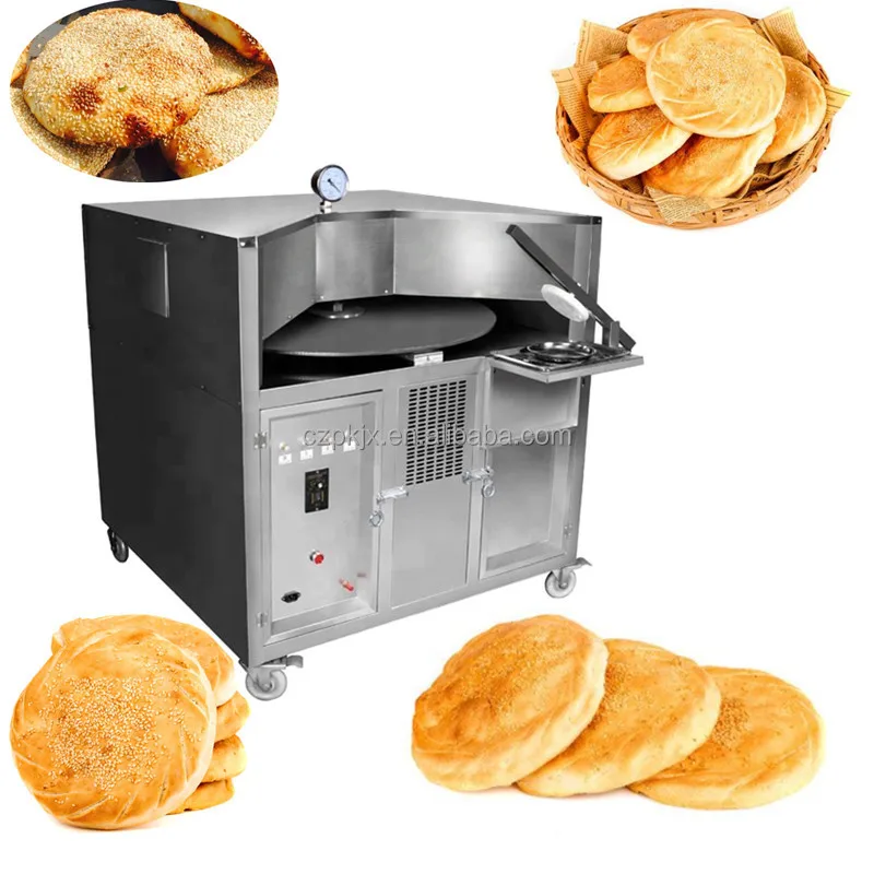 Horno plano giratorio Naan para hornear, Gas eléctrico Tandoor, Chapati libanés, árabe, Roti Pita, horno de pan, otras máquinas de aperitivos