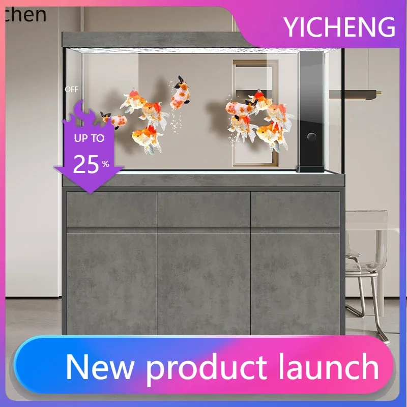 

LYY Fish Tank Living Room Household Bottom Filter Ecological Tank Ultra-clear Glass Goldfish Tank Aquarium