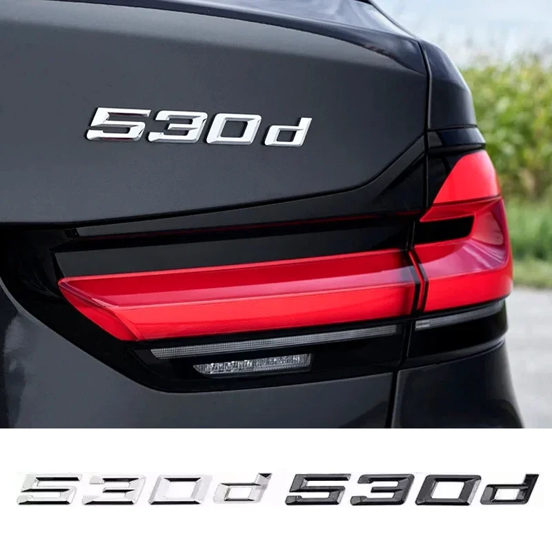 

3D ABS Logo 530d Emblem Letters Sticker Car Rear Trunk Badge Decal For BMW 5 Series E60 E39 F10 F11 E61 F07 G30 Auto Accessories