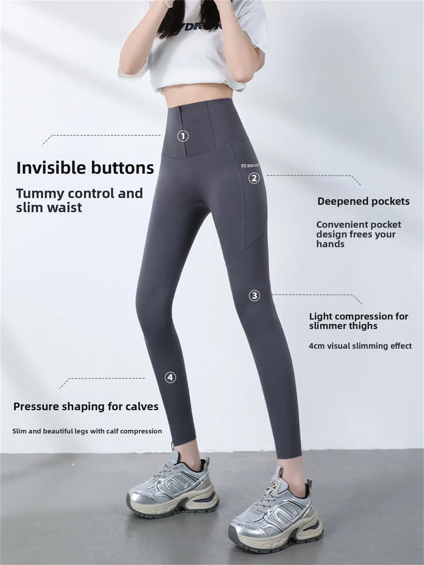 하이 웨이스트 요가 바지 여성용 봄 가을 얇은 아크스킨 카프리 바지 러닝 피트니스 복부 조절 스포츠 바지