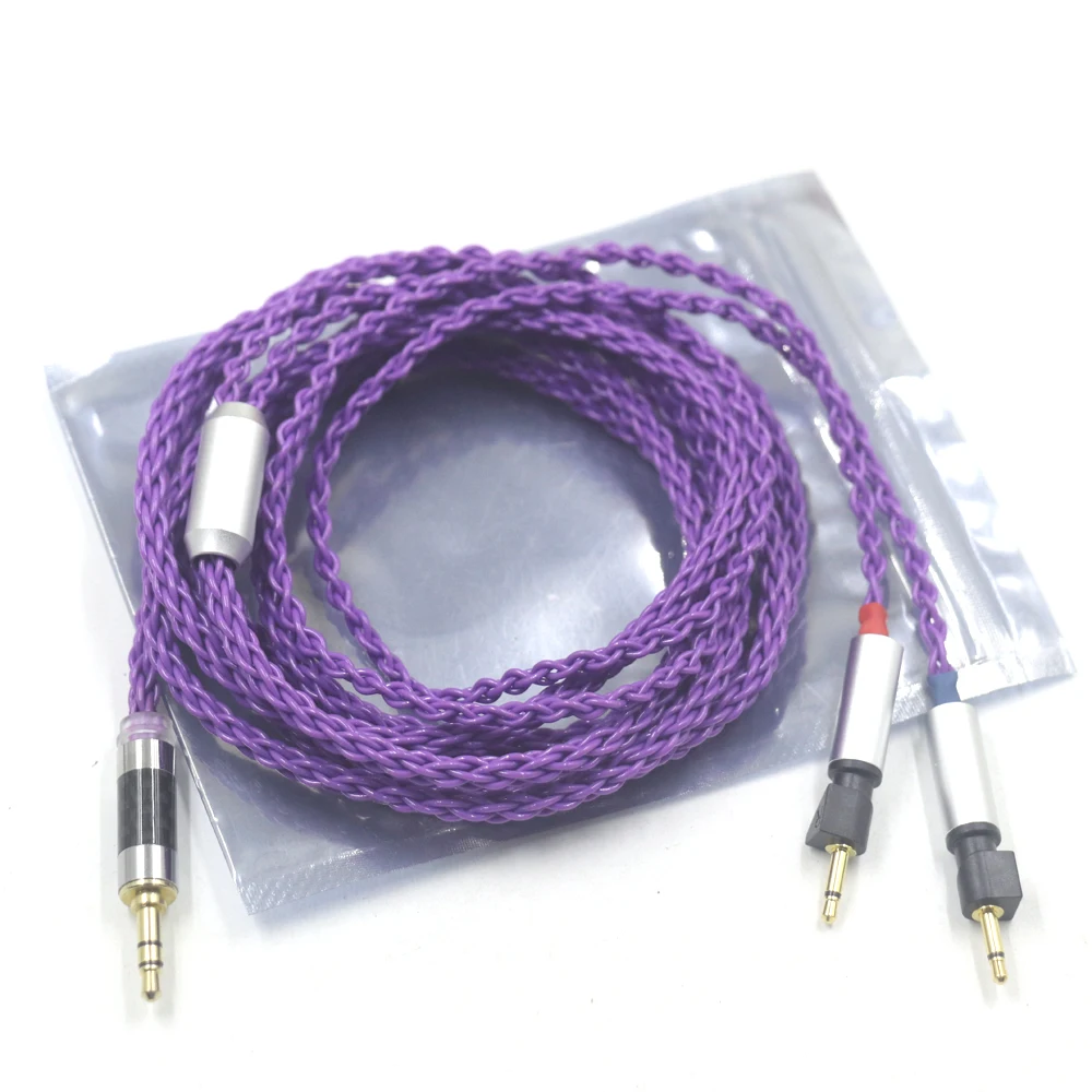 8 Core Purple Single Crystal Silver for Abyss Diana v2 phi TC X1226lite Headphone Cable 1:1 Pin