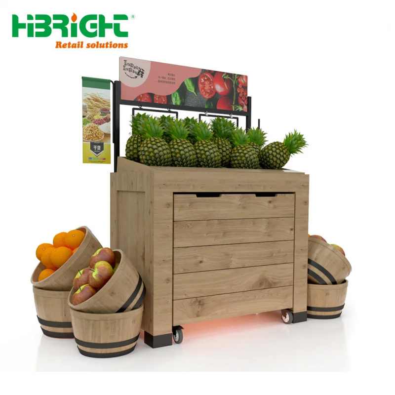 custom.Heavy Duty Supermarket Display Racks Food Promotion Fruit Vegetable Store Promotion Display Stand with Stylish Shelvi