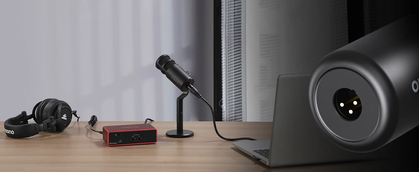 MAONO PD100 Dynamisches XLR PC-Mikrofon, Vollmetall, für Gaming, Broadcasting, Aufnahme, Streaming, kompatibel mit Audio-Interface, Soundkarte, Mixer – Detail 3