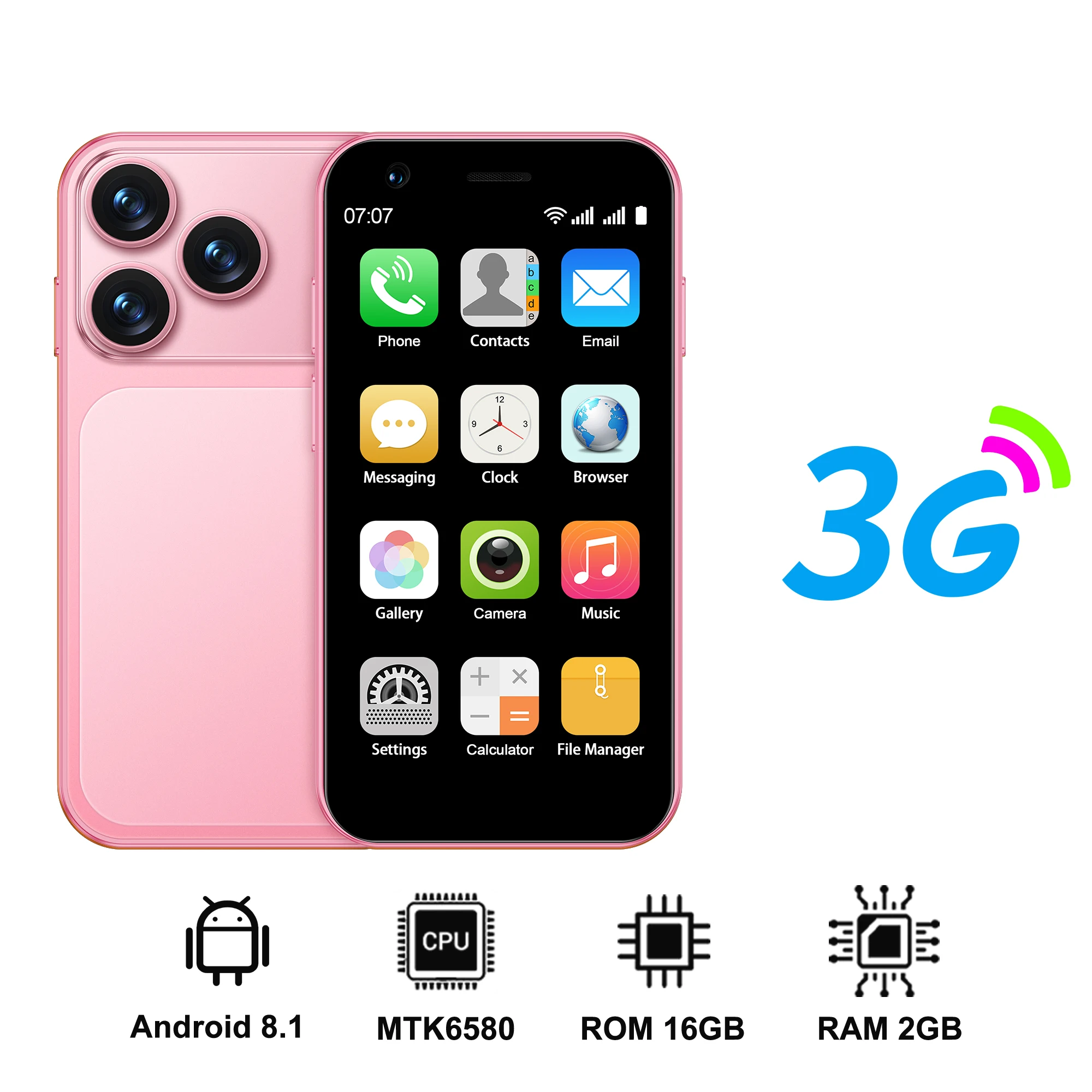 SERVO 18SE MINI Android Mini Smartphone 3G WCDMA 2GB RAM 16GB ROM Wi-Fi Hotspot GPS 3.0" Touchscreen Kleine Smartphones 2 SIM Standby