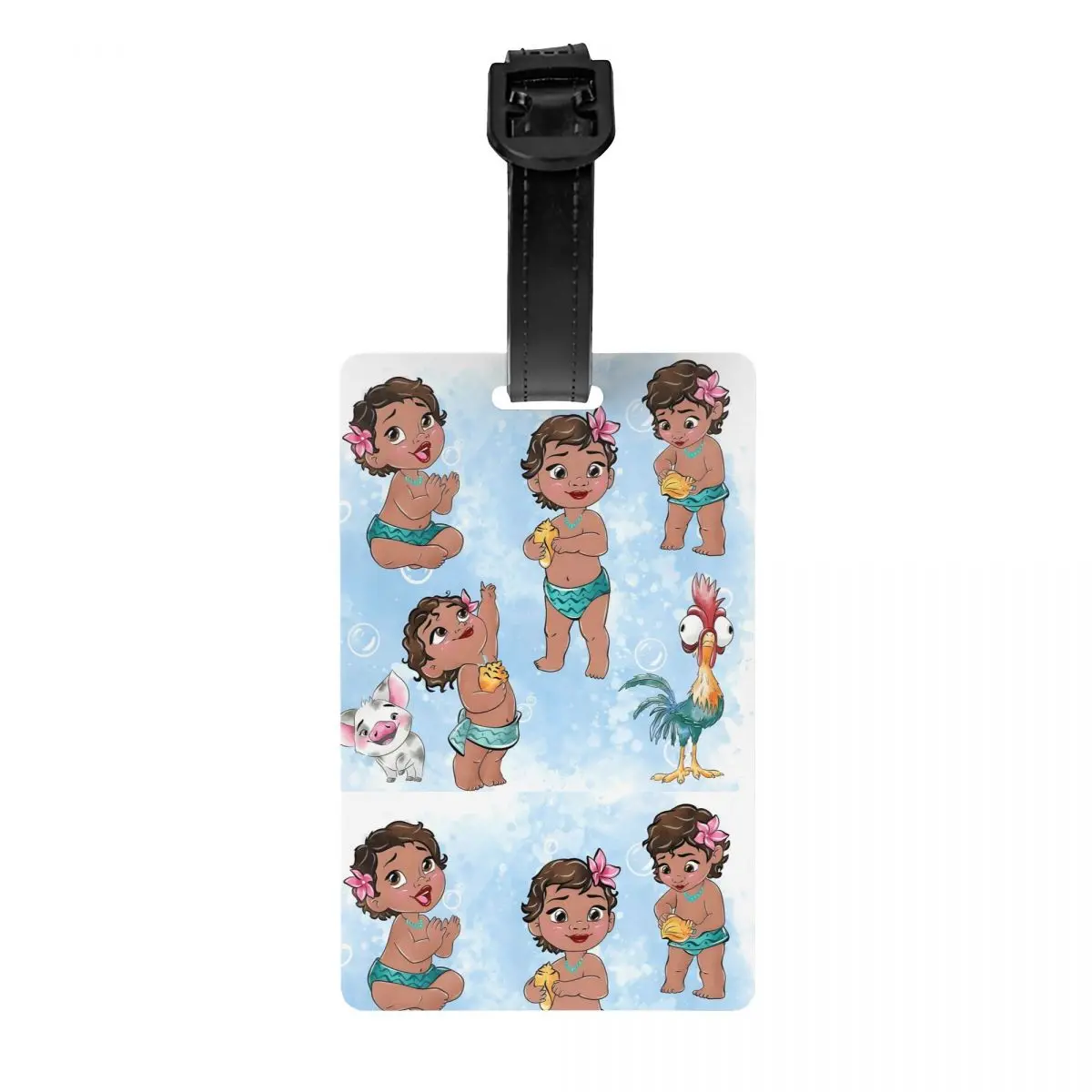 

Изготовленная на заказ багажная бирка с рисунком Моаны и именной карточкой, конфиденциальная обложка, идентификационная этикетка для дорожной сумки, чемодана