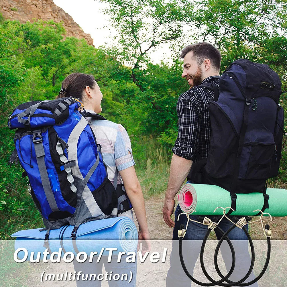 

10pcs Cargo Strap Elastic Fastening Belt Luggage Bungee Cord Goods Securing Tools Motorcycle Hooks Elastic Load Ropes Camping